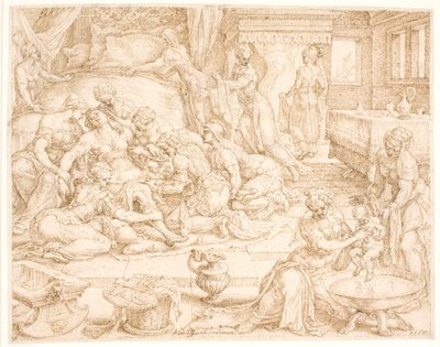 Tamar føder Farezog Jarah af Maarten van Heemskerck