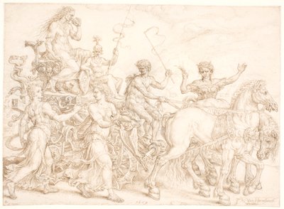Triumfvogn. Invidia (Misundelse) af Maarten van Heemskerck