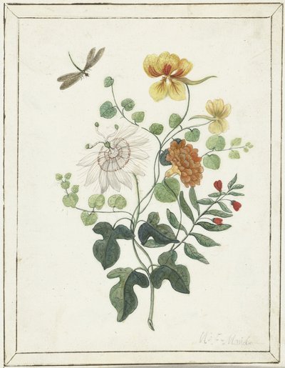 Stilleben af blomster af Machtelt Moninckx
