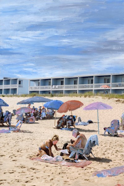 Montauk, 2021 (akrylmaling på arkivbestandigt pigmentprint) af Madeleine Gross