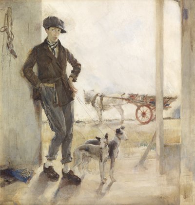 Coster med hunde (olie på lærred) af Madeline Emily Green