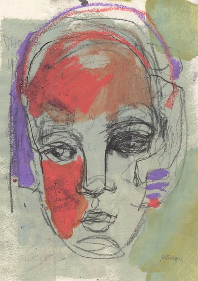 Skitsebog 27, 2025 (tempera, pastel, blæk, blyant på papir) af Madgalena Morey