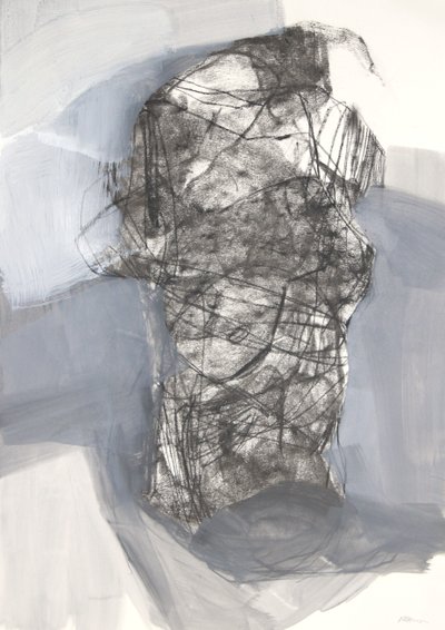 Torso 6, 2022 (kul på papir) af Madgalena Morey
