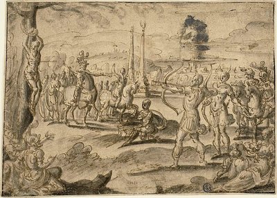 Skud mod fars lig af Maerten van Heemskerck