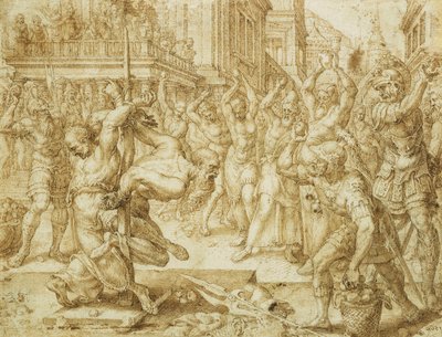 Steningen af de ældste, fra historien om Susanna, 1562 af Maerten van Heemskerck