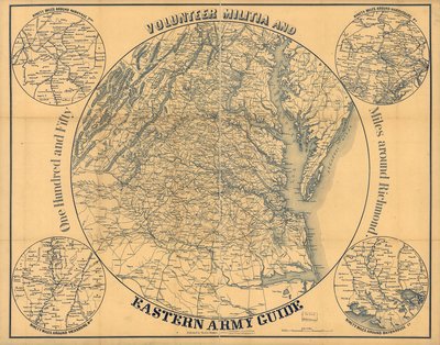 Frivillig milits og østlig hærguide. Et hundrede og halvtreds miles omkring Richmond. af Magnus Charles
