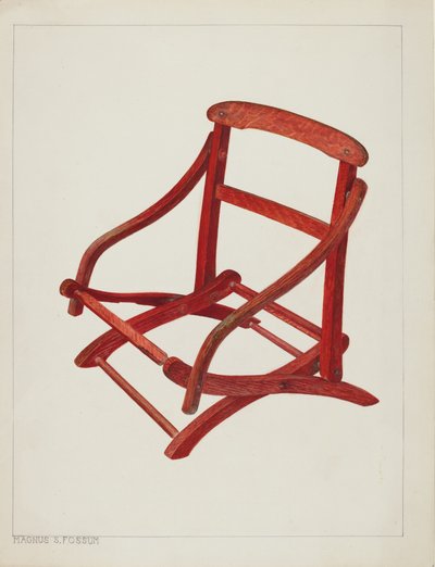 Barneklapstol, ca. 1938. af Magnus S. Fossum
