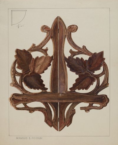 Hylde hjørnebeslag, ca. 1937. af Magnus S. Fossum