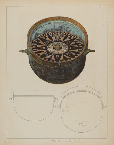 Skibskompas, ca. 1937. af Magnus S. Fossum