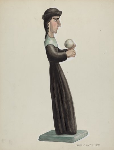 Udskåret og malet Santo - Santa Rita, 19351942. af Majel G. Claflin
