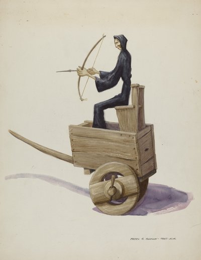 El Muerto dødsfigur og vogn, ca. 1937. af Majel G. Claflin