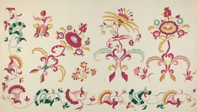 Broderi fra sengetæppe, 19351942. af Majel G. Claflin