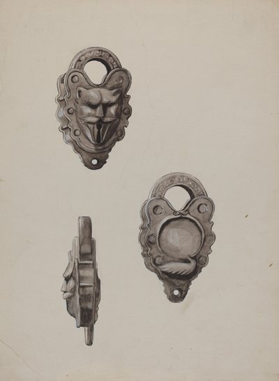 Jernlås, ca. 1937. af Majel G. Claflin