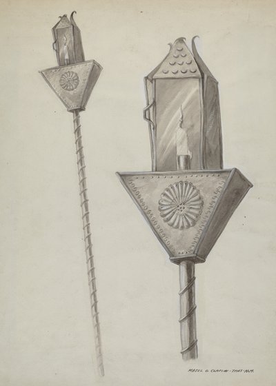 Penitente processionslanterne, ca. 1937. af Majel G. Claflin