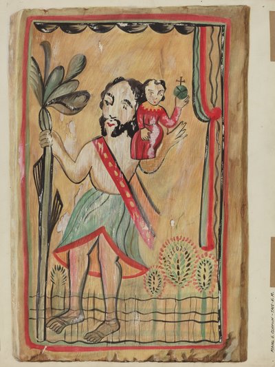 Retablo - San Christopher af Majel G. Claflin