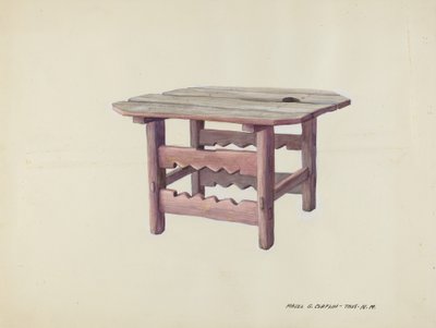 Lille bord, ca. 1937. af Majel G. Claflin
