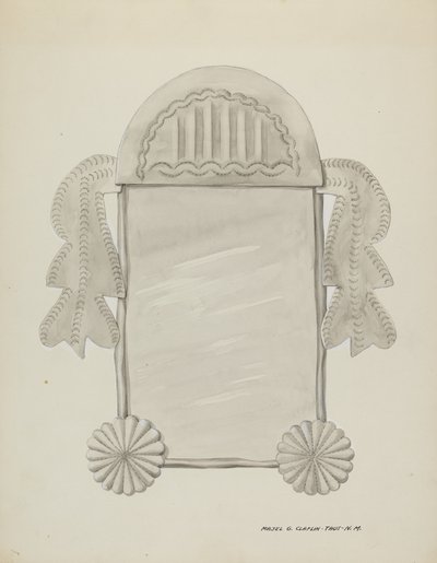 Lille blikindrammet spejl, ca. 1937. af Majel G. Claflin