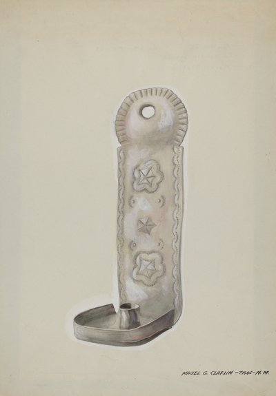 Bliklyslampe, ca. 1937. af Majel G. Claflin
