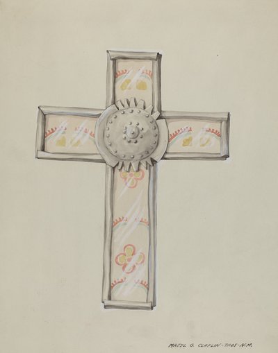 Blik- og tapetkors, ca. 1937. af Majel G. Claflin