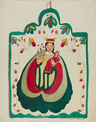 Træaltertavle, St. Anthony, ca. 1937. af Majel G. Claflin