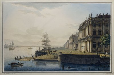 Udsigt over det kejserlige vinterpalads, 1818 af Maksim Nikiforovich VorobOev