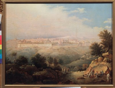 Udsigt over Jerusalem (Israel) (Udsigt over Jerusalem) - Maleri af Maxim Nikiphorovich Vorobyev (Vorobiev) (1787-1855), olie på lærred af Maksim Nikiforovich Vorobiev