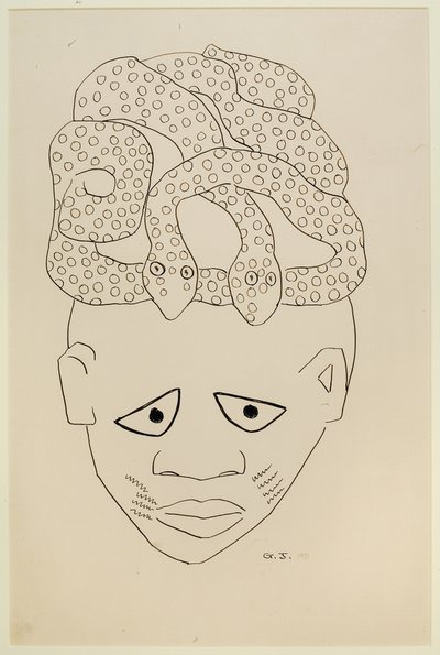 Studie af en maske af Malvin Gray Johnson