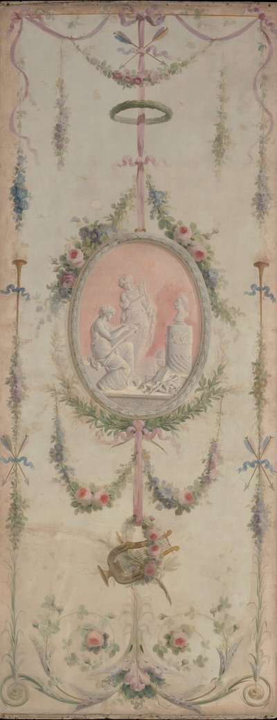 Dekorativt panel et af et par, 1700-tallet. af Manner of Le Riche