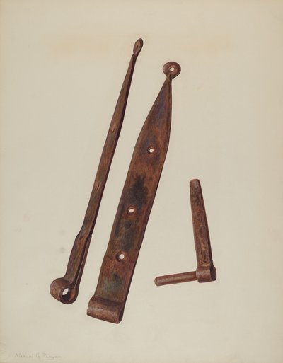 Hængsler og bolte, ca. 1939. af Manuel G. Runyan