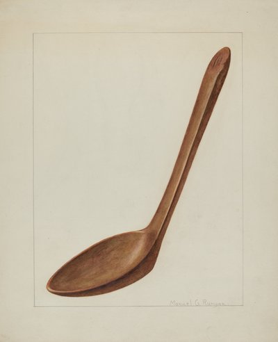 Træspatel, ca. 1938. af Manuel G. Runyan