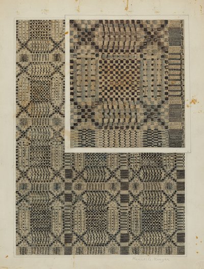 Vævet overtræk, ca. 1938. af Manuel G. Runyan