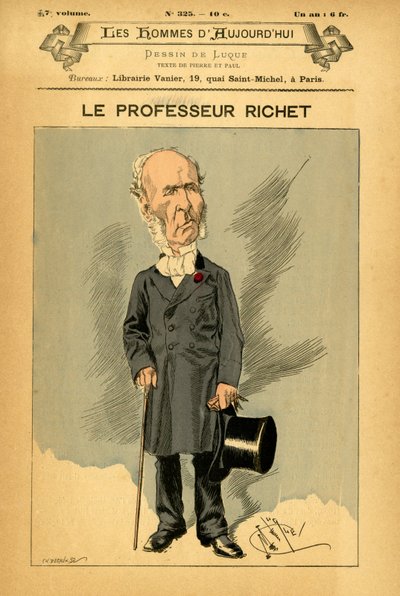 Forside til The Men of Today, nummer 325, illustration af Manuel Luque (1854-1919): Richet Charles (1850-1935) af Manuel Luque