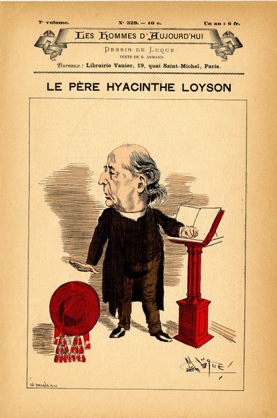Forside til The Men of Today, nummer 329, illustration af Manuel Luque (1854-1919): Loyson Hyacinthe (far Hyacinthe) (1827-1912) af Manuel Luque