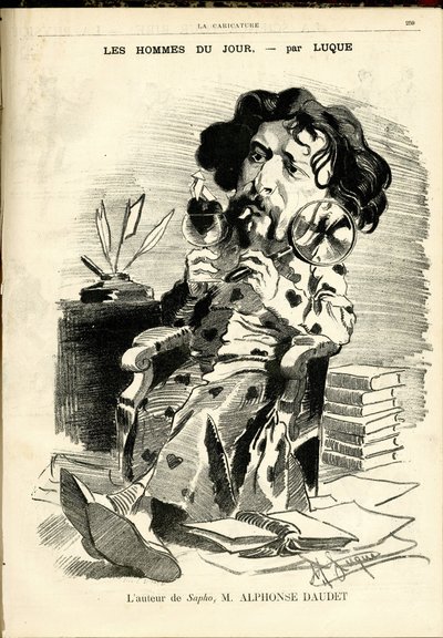 Illustration af Manuel Luque (1854-1919) til forsiden af The Caricature (1880) af Manuel Luque