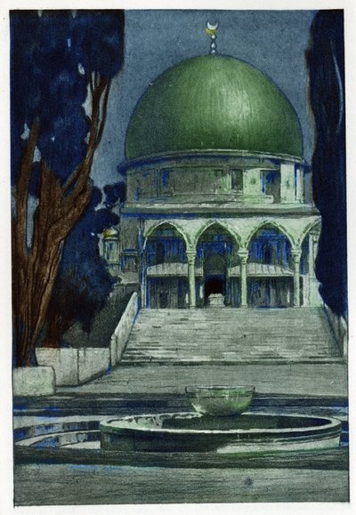 Al-Aqsa-moskeen i Jerusalem. Gravering af Manuel Orazzi (1860-1934), i "" The Prospect of Jerusalem", Paris af Manuel Orazi