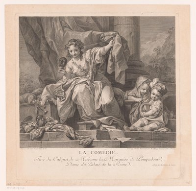 Allegori op af komedie The Comedy (titel på objekt) af Manuel Salvador Carmona