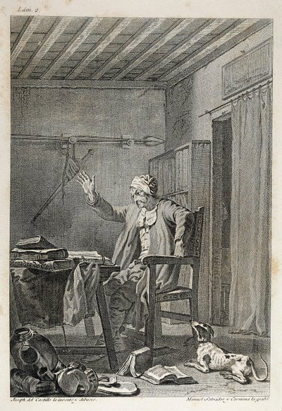 Karakteren og queten af den berømte gentleman Don Quijote (Quijote) af Manuel Salvador Carmona
