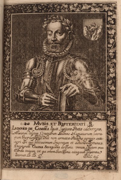 Portræt af digteren Luís Vaz de Camões ca. 1524-1580, 1624. af Manuel Severim de Faria