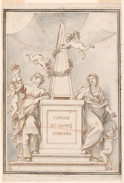 Design til et monokromt maleri, Corpus Domini-kirken, Bologna, Italien af Marc Antonio Franceschini
