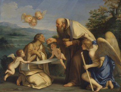 Den sidste nadver af Saint Mary af Egypten, 1680. af Marc Antonio Franceschini