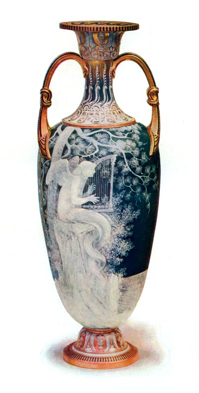 Sirenen, Minton Vase af Marc-Louis-Emmanuel Solon, 1904. af Marc Louis Emmanuel Solon