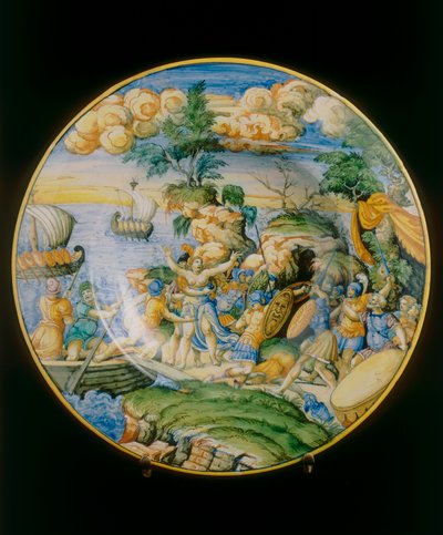 Voldtægt af Elena, plade tilskrevet Marcantonio Raimondi konserveret i Museo Nazionale del Bargello, Firenze af Marcantonio (attr.to) Raimondi