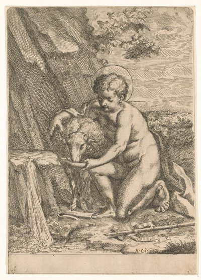 Johannes Døberen som barn af Marcantonio Bellavia