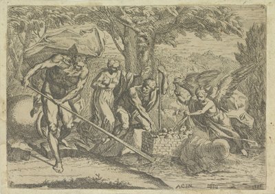 Romulus en Remus fundet af Faustulus en Louva af Marcantonio Bellavia