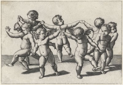 Dansende putti af Marcantonio Raimondi