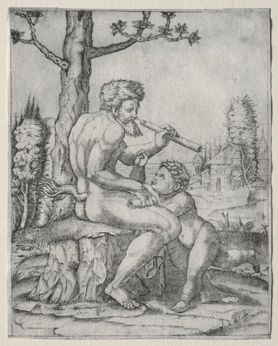Faun og barn, ca. 1509. af Marcantonio Raimondi