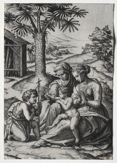 Madonna af Palmetræet af Marcantonio Raimondi