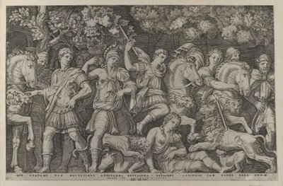 Mirror of Roman Magnificence: The Lion Hunt, ca. 1500-1534., ca. 1500-1534. af Marcantonio Raimondi