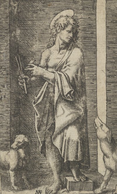 St Lazarus flankeret af to hunde, fra serien 