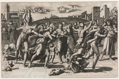 Massakren på de uskyldige (uden grantræet) af Marcantonio Raimondi